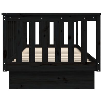 vidaXL Sofá cama de madera maciza de pino negro 100x200 cm