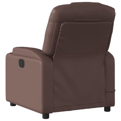 vidaXL Sillón de masaje reclinable cuero sintético marrón