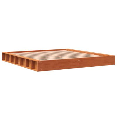 vidaXL Cama sin colchón madera maciza de pino marrón cera 180x200 cm