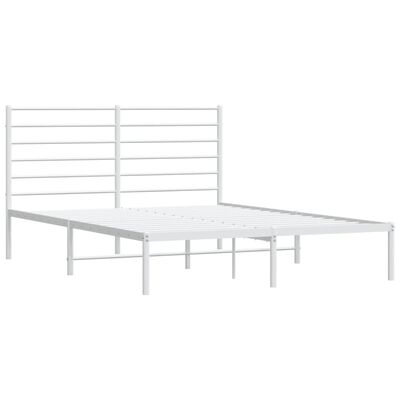 vidaXL Estructura cama sin colchón con cabecero metal blanco 140x190cm