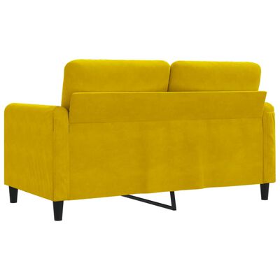 vidaXL Sofá de 2 plazas terciopelo amarillo 120 cm