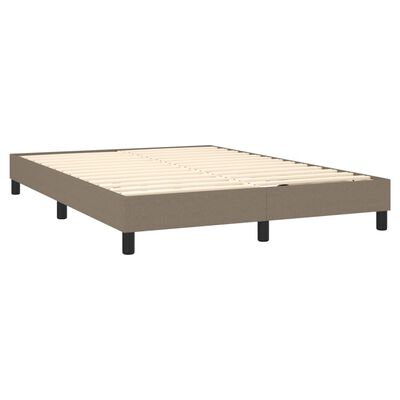 vidaXL Cama box spring con colchón tela gris taupe 140x190 cm