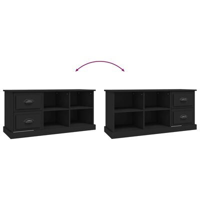 vidaXL Mueble de TV madera contrachapada negro 102x35,5x47,5 cm