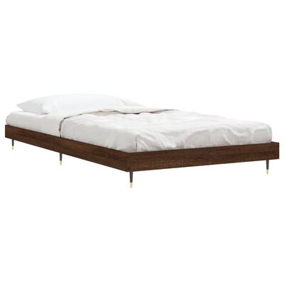 vidaXL Estructura de cama sin colchón madera marrón roble 100x200 cm