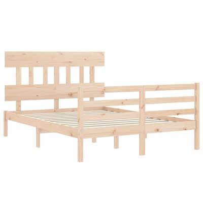 vidaXL Estructura de cama de matrimonio con cabecero madera maciza