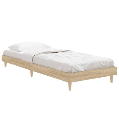 vidaXL Estructura de cama sin colchón madera roble Sonoma 75x190 cm