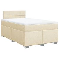 vidaXL Cama box spring con colchón tela color crema 120x190 cm