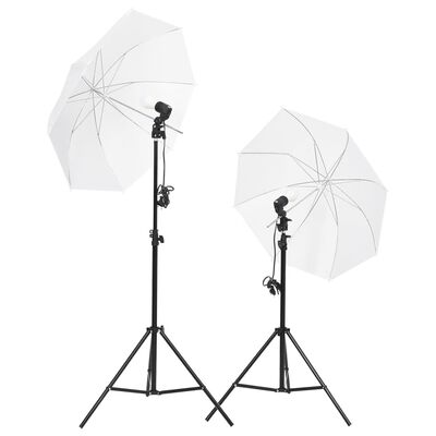 vidaXL Kit de estudio fotográfico con set de luces, fondo y reflector