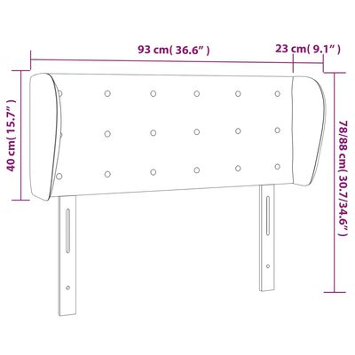 vidaXL Cabecero de cuero sintético marrón 93x23x78/88 cm