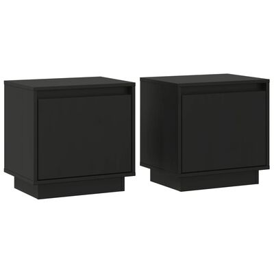 vidaXL Mesitas de noche 2 uds madera maciza de pino negro 40x30x40 cm