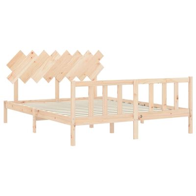 vidaXL Estructura de cama con cabecero madera maciza 160x200 cm