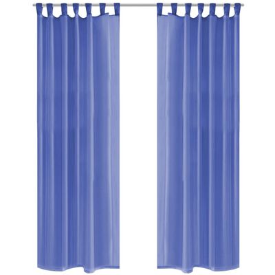 vidaXL Cortinas de gasa 2 unidades 140x245 cm azul real