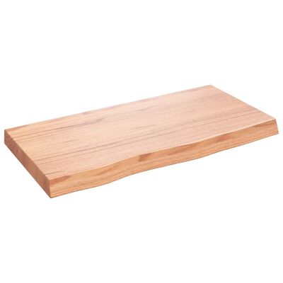 vidaXL Tablero mesa madera roble tratada marrón claro 80x40x(2-6) cm