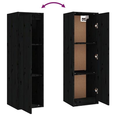 vidaXL Muebles para TV 4 piezas madera maciza de pino negro