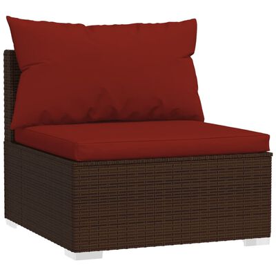 vidaXL Set muebles de jardín 8 piezas y cojines ratán sintético marrón