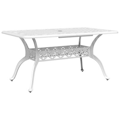 vidaXL Juego de comedor de jardín 5 piezas aluminio fundido blanco