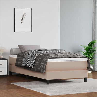 vidaXL Estructura de cama cuero sintético color capuchino 90x190 cm