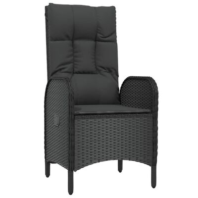 vidaXL Set comedor jardín 7 pzas y cojines ratán sintético negro gris