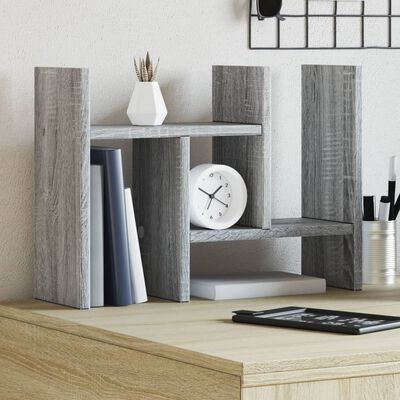 vidaXL Organizador escritorio madera ingeniería gris 34,5x15,5x35,5 cm