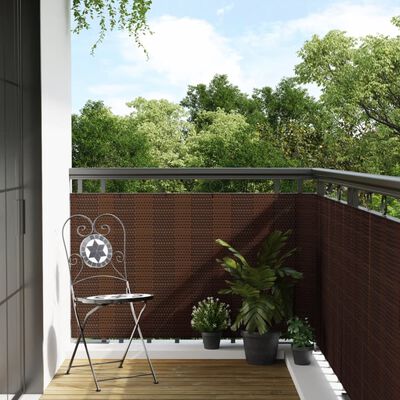 vidaXL Toldo para balcón ratán sintético marrón y negro 400x100 cm