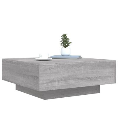 vidaXL Mesa de centro madera de ingeniería gris Sonoma 80x80x31 cm