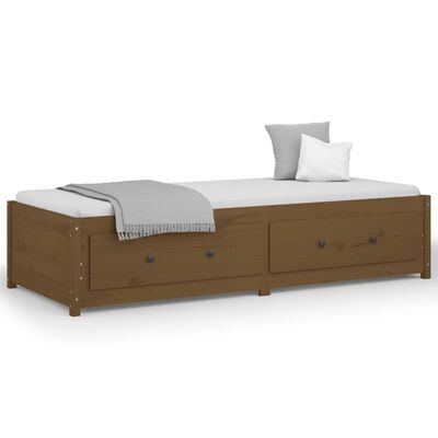 vidaXL Sofá cama de madera maciza de pino marrón miel 90x190 cm