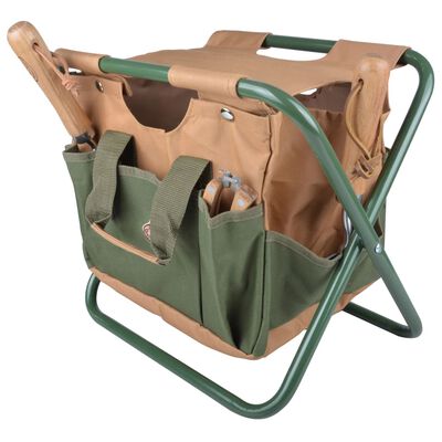 Esschert Design Bolso para herramientas de jardín y taburete GT01