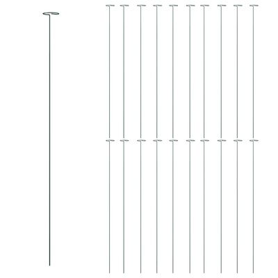 vidaXL Tutores para plantas de jardín 20 unidades acero negro 91 cm