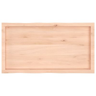 vidaXL Tablero de mesa madera maciza borde natural 100x50x(2-6) cm