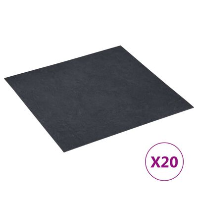 vidaXL Tarimas de suelo autoadhesivas 20 uds PVC mármol negro 1,86 m²