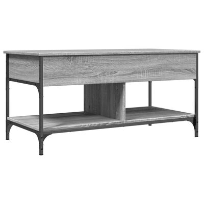 vidaXL Mesa de centro madera ingeniería metal gris Sonoma 100x50x50 cm