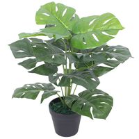 vidaXL Planta de monstera artificial con maceta verde 45 cm