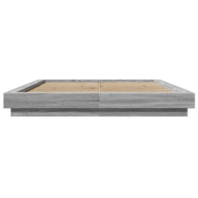 vidaXL Estructura de cama madera de ingeniería gris Sonoma 160x200 cm