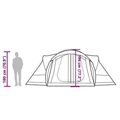 vidaXL Tienda de campaña familiar tipi 8 personas impermeable verde