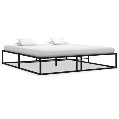 vidaXL Estructura de cama sin colchón metal negro 140x200 cm