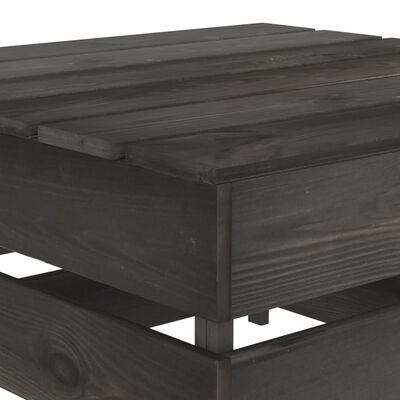 vidaXL Set de muebles de jardín 11 pzas madera de pino impregnada gris