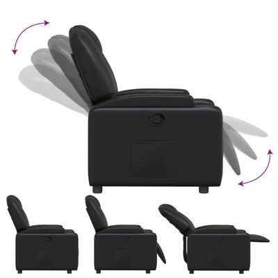 vidaXL Sillón reclinable de cuero sintético negro