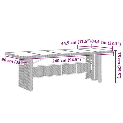 vidaXL Set de comedor de jardín 7 pzas y cojines ratán sintético negro