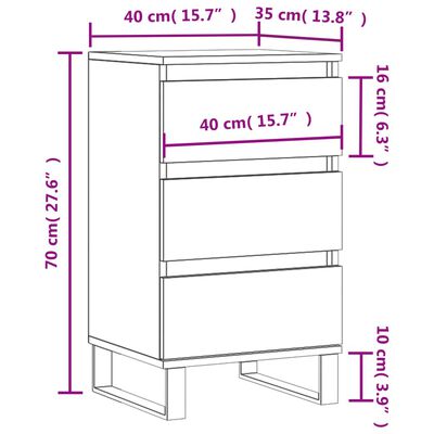 vidaXL Aparador madera de ingeniería roble ahumado 40x35x70 cm