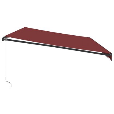 vidaXL Toldo retráctil manual burdeos 600x350 cm