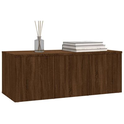 vidaXL Mueble TV madera contrachapada color marrón roble 80x34x30 cm