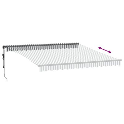 vidaXL Toldo retráctil automático luz LED antracita blanco 400x350 cm