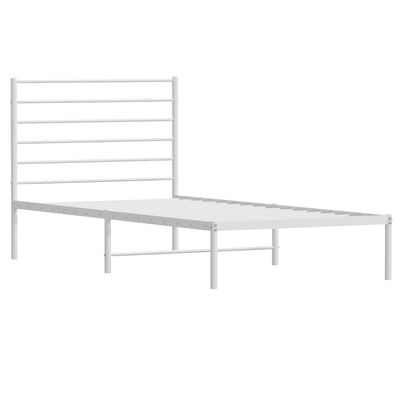 vidaXL Estructura de cama de metal con cabecero blanco 100x190 cm