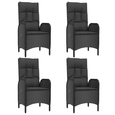 vidaXL Set de muebles jardín 5 pzas con cojines ratán sintético negro