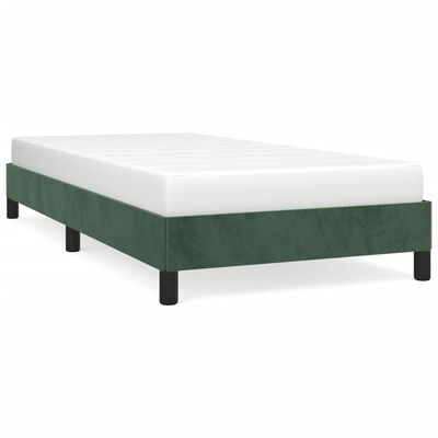 vidaXL Estructura de cama sin colchón terciopelo verde oscuro 90x200cm