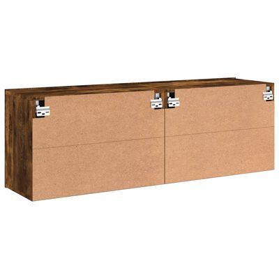 vidaXL Muebles para TV de pared 2 unidades roble ahumado 60x30x41 cm