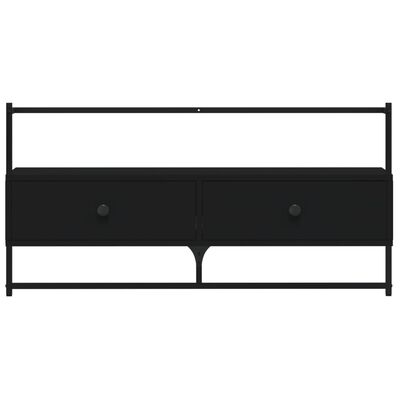 vidaXL Mueble de TV de pared madera ingeniería negro 100,5x30x51 cm