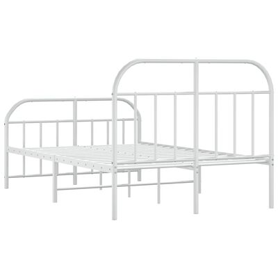 vidaXL Estructura cama sin colchón con estribo metal blanco 120x190 cm