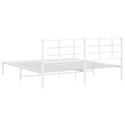 vidaXL Estructura cama sin colchón con cabecero metal blanco 183x213cm