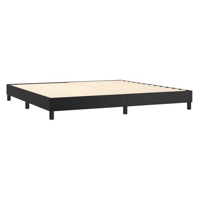 vidaXL Cama box spring con colchón cuero sintético negro 200x200 cm